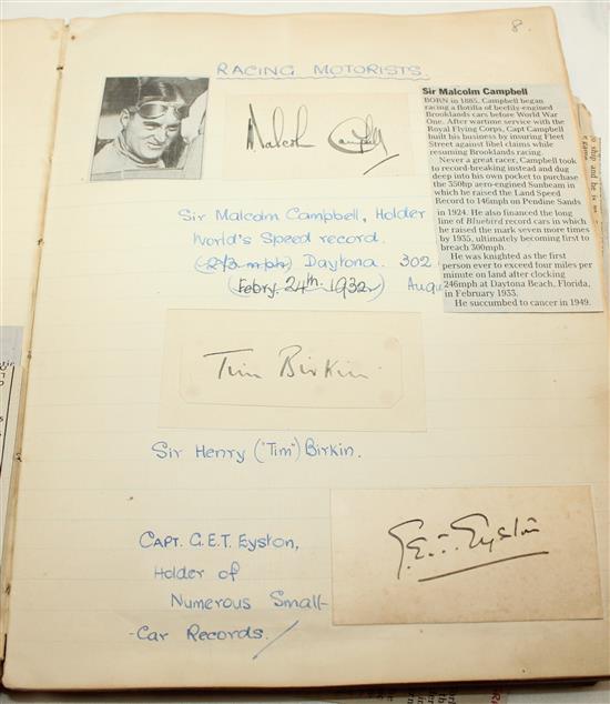 An autograph album, inc Agatha Christie, Churchill, etc.